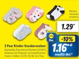 Aktuelles 2 Paar Kinder-Sneakersocken Angebot bei Lidl in Oldenburg ab 1,29 €