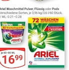Waschmittel Pulver, Flüssig oder Pods Angebote von Ariel bei GLOBUS Brühl für 16,99 €