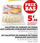 Galettes de pommes de terre aux lardons surgelées - KAUFFER'S en promo chez Super U Épinal à 5,50 €