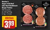 Angus Irish Beef oder Beef Rindfleisch Burger Patties Angebote von Butcher’s bei REWE Hamm für 3,99 €