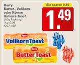 Butter-, Vollkorn- oder Körner Balance Toast Angebote von Harry bei WEZ Minden für 1,49 €
