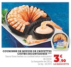 Couronne de queues de crevettes cuites décortiquées en promo chez Super U Bourges à 3,90 €