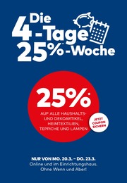 porta Möbel Prospekt "Die 4-Tage 25%-Woche" für Bielefeld, 1 Seite, 19.03.2023 - 23.03.2023