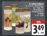 EDEKA Niederstetten - St. Jakobs Grabkerze Angebot im Prospekt St. Jakobs Grabkerze bei EDEKA im Niederstetten Prospekt für 3,49 €