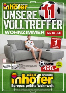 Sofa im aktuellen Möbel Inhofer Prospekt (München) Sofa im Möbel Inhofer Prospekt "UNSERE VOLLTREFFER - WOHNZIMMER" mit 6 Seiten (München)