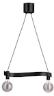Lampenaufhängung +LED-Leuchtmittel wellenförmig schwarz/rund Klarglas grau von ACKJA / MOLNART im aktuellen IKEA Prospekt für 35,97 €