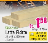 Latte Fichte von Konsta für 1,50 € bei Hornbach im Angebot Latte Fichte von Konsta im aktuellen Hornbach Prospekt
