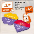 I LOVE MILKA Pralines im Angebot bei Müller in Monheim I LOVE MILKA Pralines Angebote von Milka bei Müller Monheim für 3,49 €