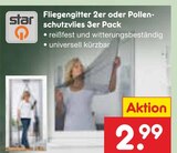 Fliegengitter 2er oder Pollenschutzvlies 3er Pack im Angebot bei Netto Marken-Discount in Hoyerswerda Fliegengitter 2er oder Pollenschutzvlies 3er Pack Angebote von star bei Netto Marken-Discount Hoyerswerda für 2,99 €