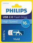 Clé USB 2.0 16GB Vivid Edition Blue - PHILIPS en promo chez Intermarché Express Créteil à 11,99 €