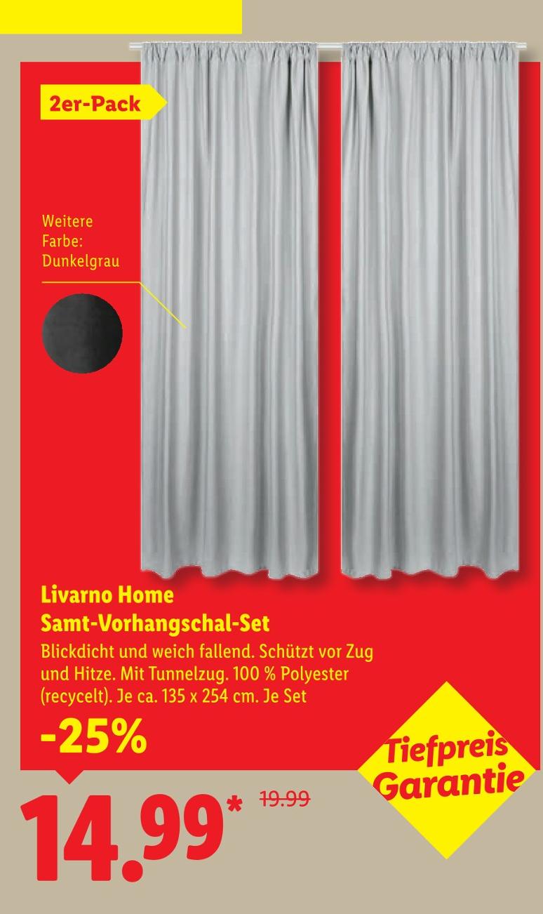 Samt-Vorhangschal-Set