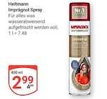 Imprägnol Spray im Angebot bei GLOBUS in Neuwied Imprägnol Spray Angebote von Heitmann bei GLOBUS Neuwied für 2,99 €