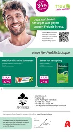 mea - meine apotheke Apotheken Prospekt der aktuellen Woche mit 4 Seiten, gültig von 01.08.2026 bis 31.08.2026, in Püttlingen und Umgebung Aktueller mea - meine apotheke Apotheken Prospekt in Püttlingen und Umgebung, "Unsere August-Angebote" mit 4 Seiten, 01.08.2026 - 31.08.2026
