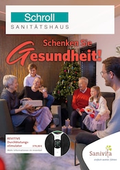 Aktueller Sanitätshaus Schroll GmbH & Co. KG Prospekt mit Massagegerät, "Schenken Sie Gesundheit!", Seite 1