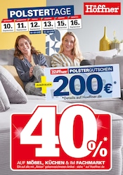 Aktueller Höffner Möbel & Einrichtung Prospekt in Callenberg und Umgebung, "40% AUF MÖBEL, KÜCHEN & IM FACHMARKT" mit 1 Seite, 10.09.2025 - 16.09.2025