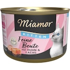 Miamor Feine Beute Kitten - Huhn & Lachs 185 g Angebote von Miamor bei Zookauf Hagen für 0,99 €