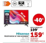 Téléviseur 32" FHD - HISENSE en promo chez Hyper U Saintes à 159,00 €