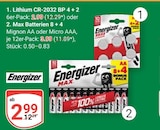 GLOBUS Braunschweig - Lithium CR-2032 BP 4 + 2 Angebot im Prospekt Lithium CR-2032 BP 4 + 2 bei GLOBUS im Braunschweig Prospekt für 2,99 €