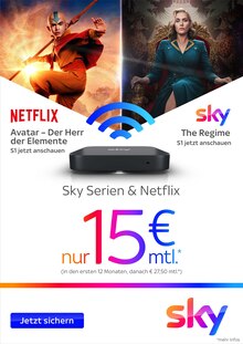 Fernseher im Sky Prospekt "Sky Serien & Netflix" mit 4 Seiten (Heilbronn)