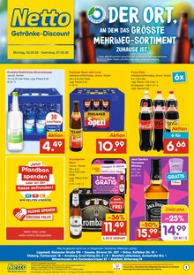 Cola im Netto Marken-Discount Prospekt "DER ORT, AN DEM DU IMMER AUSGEZEICHNETE PREISE FINDEST." mit 6 Seiten (Lippstadt)