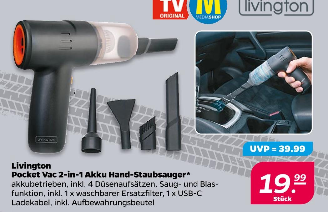 Pocket Vac 2-in-1 Akku Hand-Staubsauger