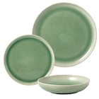 Service vaisselle 12 pièces "Pearl" vert - CARREFOUR HOME dans le catalogue Carrefour