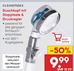 Duschkopf mit Stopptaste & Druckregler Angebote von CLEANmaxx bei Netto Marken-Discount Seevetal für 9,99 €