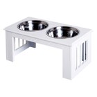 PawHut Futternapf weiß Edelstahl B/H/L: ca. 31x25x58 cm für 28,99 € bei POCO im Angebot PawHut Futternapf weiß Edelstahl B/H/L: ca. 31x25x58 cm im aktuellen POCO Prospekt