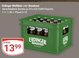 Aktuelle Erdinger Angebote bei GLOBUS in Halle (Saale) Aktuelles Weißbier oder Brauhaus Angebot bei GLOBUS in Halle (Saale) ab 13,99 €