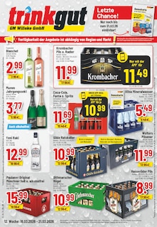 Krombacher im aktuellen Trinkgut Prospekt (Braunschweig) Krombacher im Trinkgut Prospekt "Aktuelle Angebote" mit 10 Seiten (Braunschweig)