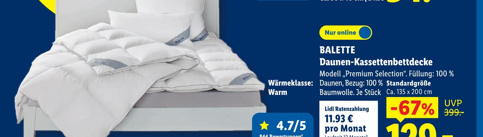 Daunen-Kassettenbettdecke