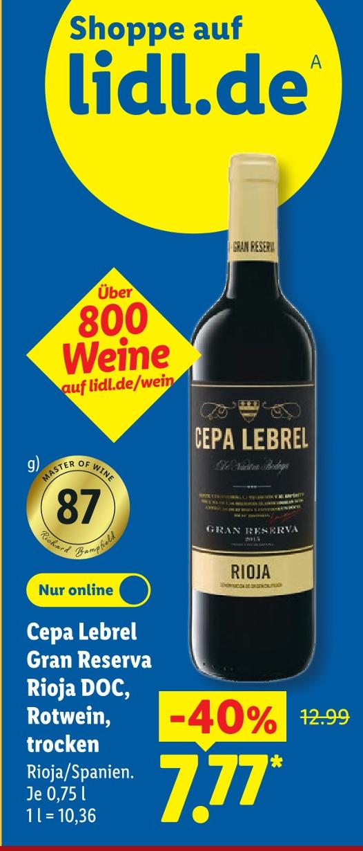 Cepa Lebrel Gran Reserva Rioja DOC, Rotwein, trocken