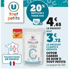 Promo Coton carrés de soin à 3,72 € dans le catalogue Super U à Talmont-Saint-Hilaire