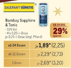 Bombay Sapphire & Tonic Angebote bei Metro Plauen für 2,25 €