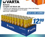 Batterie Longlife 40 Stück AA Angebote von VARTA bei expert Regensburg für 12,99 €