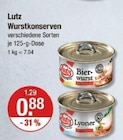 Wurstkonserven von Lutz im aktuellen V-Markt Prospekt für 0,88 €