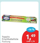 Frischhaltefolie von Toppits für 1,49 € bei budni im Angebot Frischhaltefolie von Toppits im aktuellen budni Prospekt