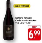 Rotwein Cuvée Martha trocken Angebote von Kohler bei E center Freiburg für 6,99 €