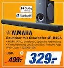 Soundbar mit Subwoofer SR-B40A Angebote von YAMAHA bei expert Herten für 329,00 €