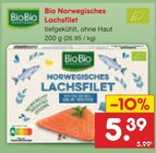 Norwegisches Lachsfilet Angebote von BioBio bei Netto Marken-Discount Greifswald für 5,39 €