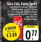 Einzelpreis Angebote von Coca-Cola, Fanta, Sprite bei E center Gladbeck für 0,77 €