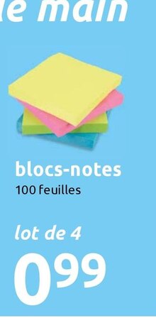 Action Le Havre - blocs-notes 100 feuilles Promo blocs-notes 100 feuilles dans le catalogue Action "Petits prix, grands sourires" à Le Havre