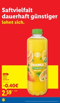 Saft im Lidl Prospekt "Der Preisführer macht Deutschland dauerhaft günstiger!" mit 36 Seiten (Fürth)