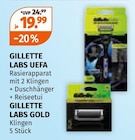 Labs UEFA Rasierapparat, Labs Gold Klingen im Angebot bei Müller in Freiburg Labs UEFA Rasierapparat, Labs Gold Klingen Angebote von Gillette bei Müller Freiburg für 19,99 €