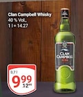 Aktuelle Whiskey Angebote bei GLOBUS in Krefeld Aktuelles Clan Campbell Whisky Angebot bei GLOBUS in Krefeld ab 9,99 €