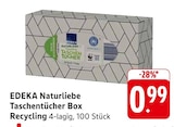 Naturliebe Taschentücher Box Recycling im Angebot bei E center in Freiburg Naturliebe Taschentücher Box Recycling Angebote von EDEKA bei E center Freiburg für 0,99 €