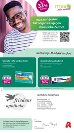 mea - meine apotheke Apotheken Prospekt der aktuellen Woche mit 4 Seiten, gültig von 01.06.2026 bis 30.06.2026, in Allmersbach und Umgebung Aktueller mea - meine apotheke Apotheken Prospekt in Allmersbach und Umgebung, "Unsere Juni-Angebote" mit 4 Seiten, 01.06.2026 - 30.06.2026
