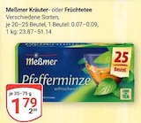 Kräuter- oder Früchtetee im Angebot bei GLOBUS in Neunkirchen Kräuter- oder Früchtetee Angebote von Meßmer bei GLOBUS Neunkirchen für 1,79 €