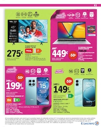 Prix et réduction Télévision dans le prospectus E.Leclerc en cours Offre Télévision dans le catalogue E.Leclerc du moment à la page 43
