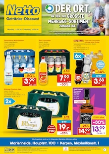 Bitburger im Netto Marken-Discount Prospekt "DER ORT, AN DEM DU IMMER AUSGEZEICHNETE PREISE FINDEST." mit 6 Seiten (Gummersbach)